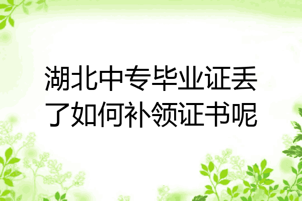湖北中专毕业证丢了如何补领证书呢
