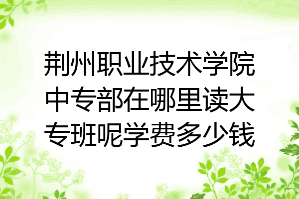 荆州职业技术学院中专部在哪里读大专班呢学费多少钱