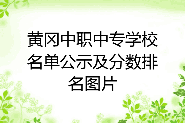 黄冈中职中专学校名单公示及分数排名图片