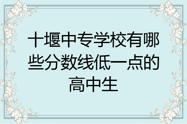 十堰中专学校有哪些分数线低一点的高中生