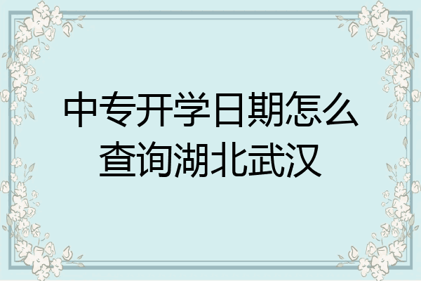 中专开学日期怎么查询湖北武汉