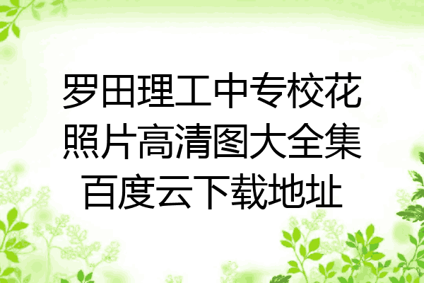 罗田理工中专校花照片高清图大全集百度云下载地址
