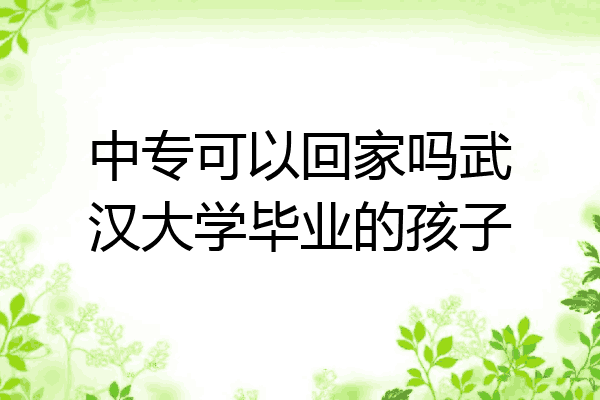 中专可以回家吗武汉大学毕业的孩子