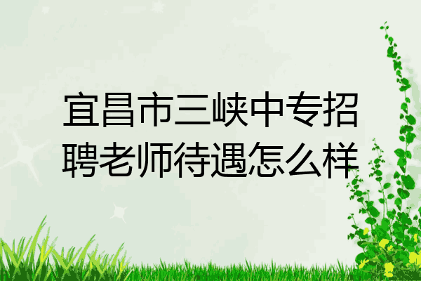宜昌市三峡中专招聘老师待遇怎么样