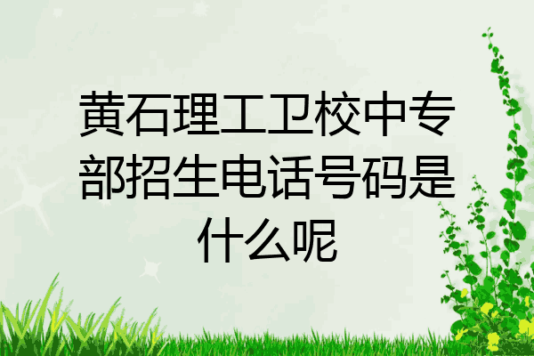 黄石理工卫校中专部招生电话号码是什么呢