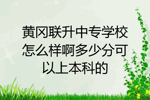黄冈联升中专学校怎么样啊多少分可以上本科的