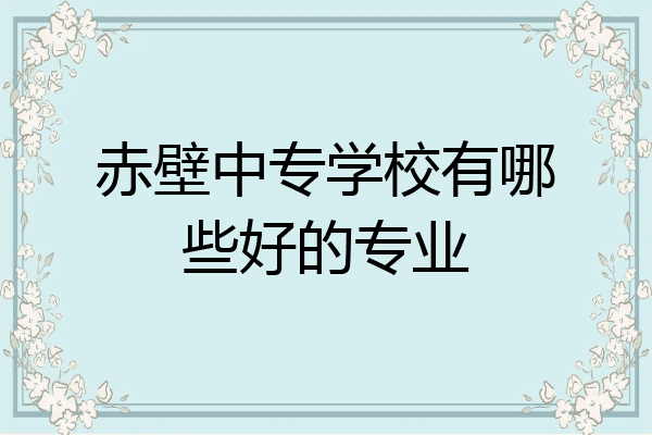 赤壁中专学校有哪些好的专业