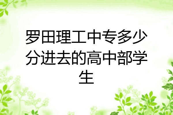 罗田理工中专多少分进去的高中部学生