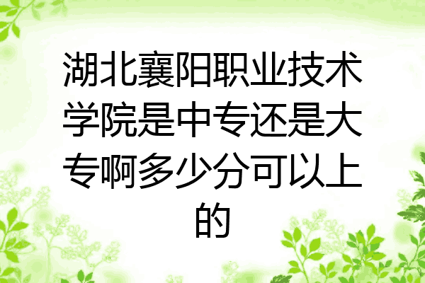湖北襄阳职业技术学院是中专还是大专啊多少分可以上的