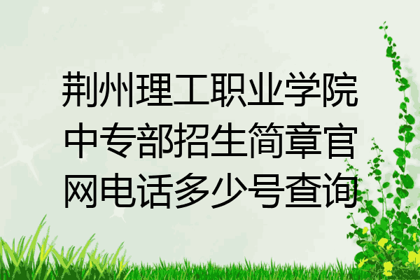 荆州理工职业学院中专部招生简章官网电话多少号查询