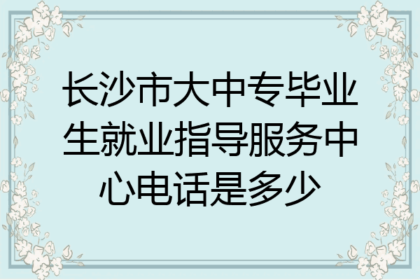 长沙市大中专毕业生就业指导服务中心电话是多少