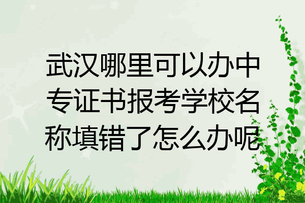 武汉哪里可以办中专证书报考学校名称填错了怎么办呢