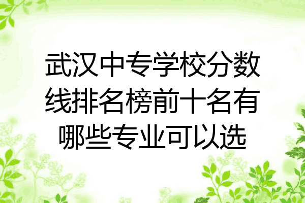 武汉中专学校分数线排名榜前十名有哪些专业可以选