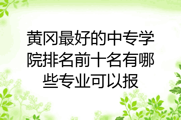 黄冈最好的中专学院排名前十名有哪些专业可以报