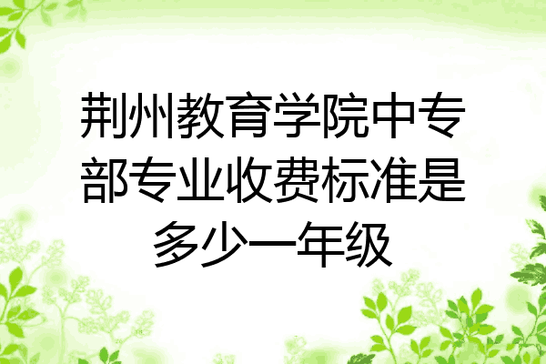 荆州教育学院中专部专业收费标准是多少一年级