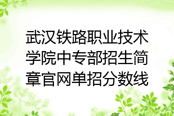武汉铁路职业技术学院中专部招生简章官网单招分数线