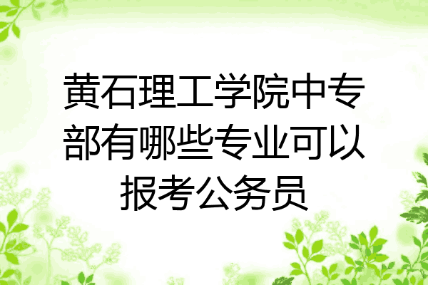 黄石理工学院中专部有哪些专业可以报考公务员