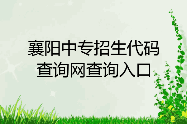 襄阳中专招生代码查询网查询入口