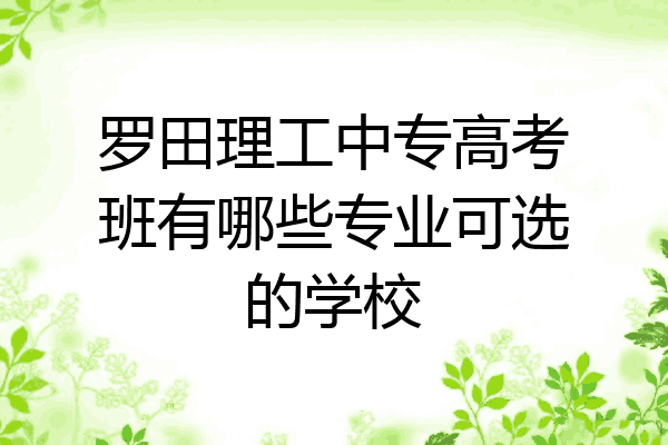 罗田理工中专高考班有哪些专业可选的学校