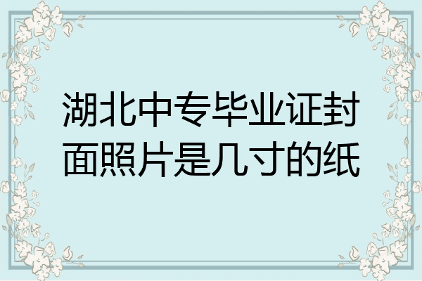 湖北中专毕业证封面照片是几寸的纸