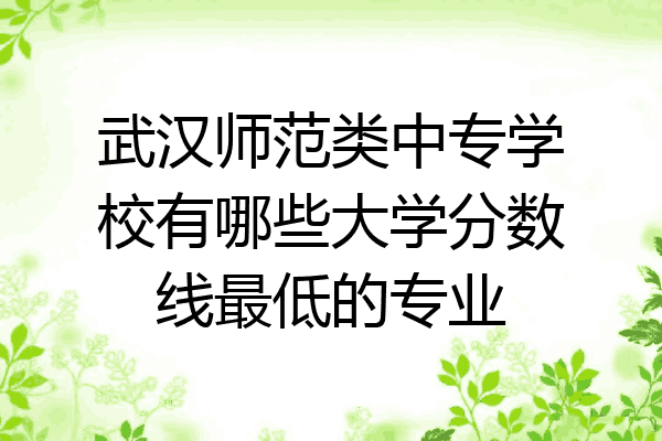 武汉师范类中专学校有哪些大学分数线最低的专业