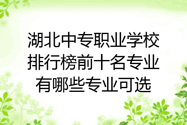 湖北中专职业学校排行榜前十名专业有哪些专业可选
