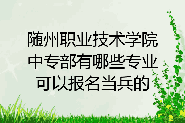随州职业技术学院中专部有哪些专业可以报名当兵的