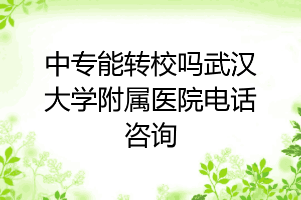 中专能转校吗武汉大学附属医院电话咨询