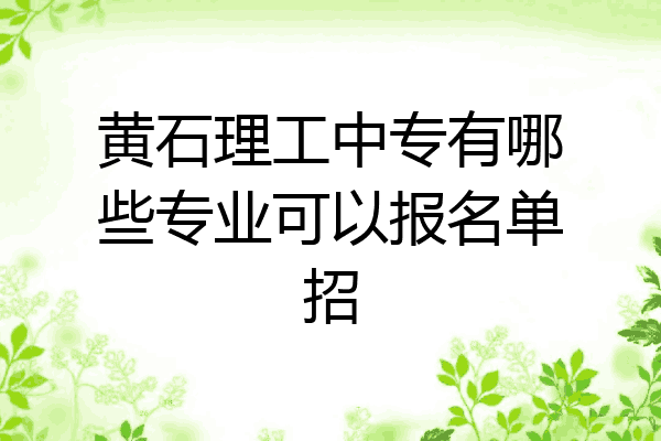 黄石理工中专有哪些专业可以报名单招