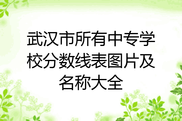 武汉市所有中专学校分数线表图片及名称大全