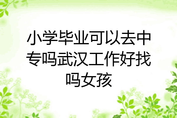 小学毕业可以去中专吗武汉工作好找吗女孩