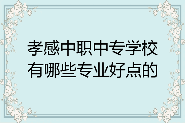 孝感中职中专学校有哪些专业好点的