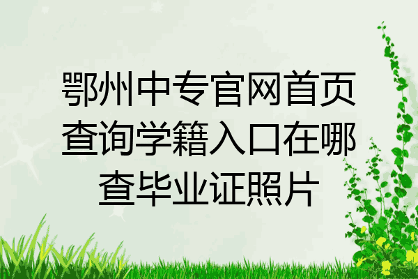 鄂州中专官网首页查询学籍入口在哪查毕业证照片