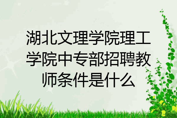 湖北文理学院理工学院中专部招聘教师条件是什么