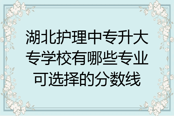 湖北护理中专升大专学校有哪些专业可选择的分数线