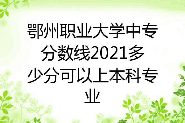 鄂州职业大学中专分数线2021多少分可以上本科专业