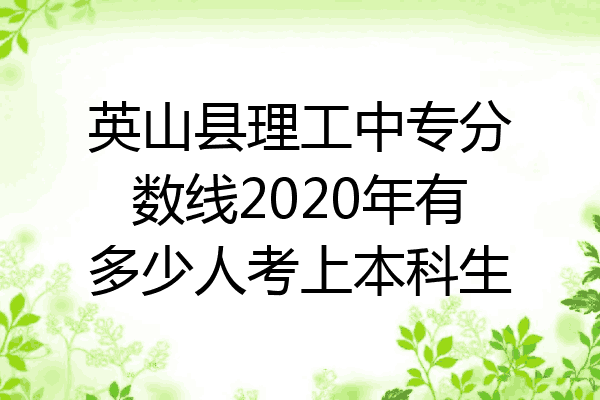 英山县理工中专分数线2020年有多少人考上本科生
