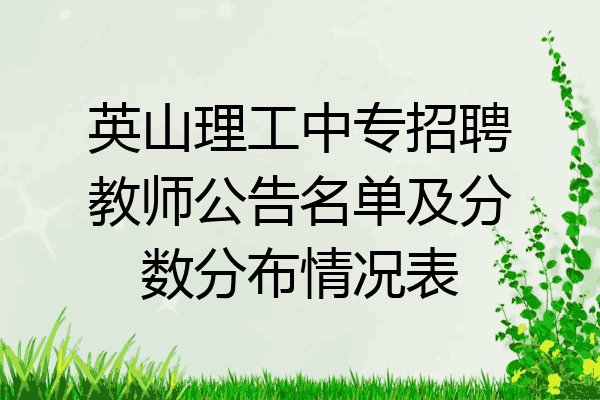 英山理工中专招聘教师公告名单及分数分布情况表