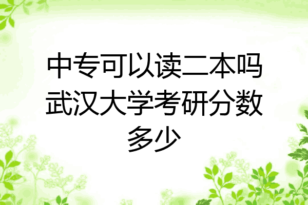 中专可以读二本吗武汉大学考研分数多少