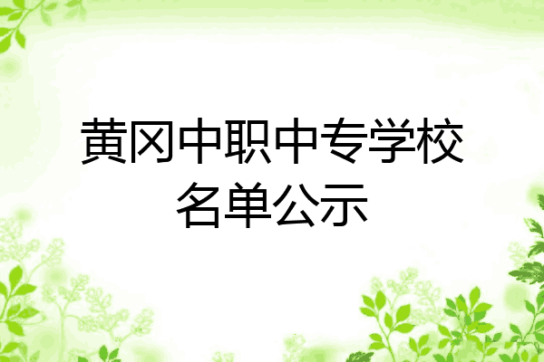 黄冈中职中专学校名单公示