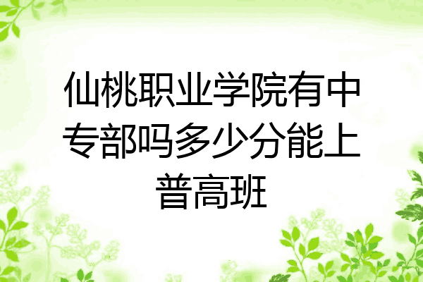仙桃职业学院有中专部吗多少分能上普高班