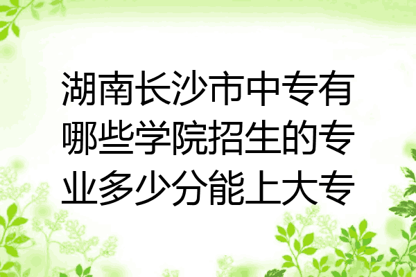 湖南长沙市中专有哪些学院招生的专业多少分能上大专
