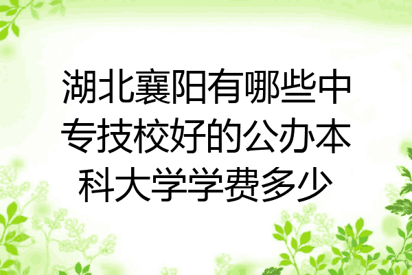 湖北襄阳有哪些中专技校好的公办本科大学学费多少