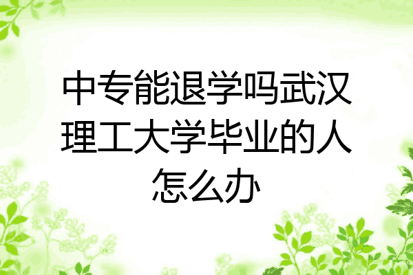 中专能退学吗武汉理工大学毕业的人怎么办