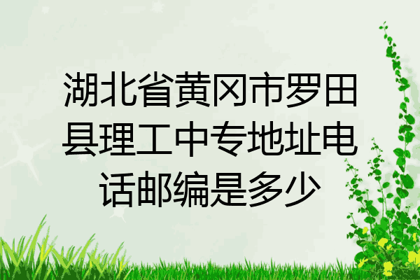 湖北省黄冈市罗田县理工中专地址电话邮编是多少