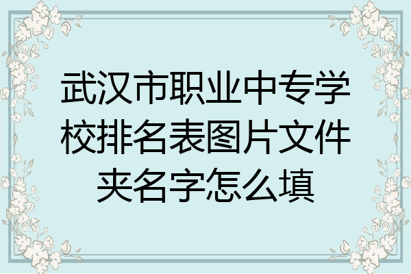 武汉市职业中专学校排名表图片文件夹名字怎么填