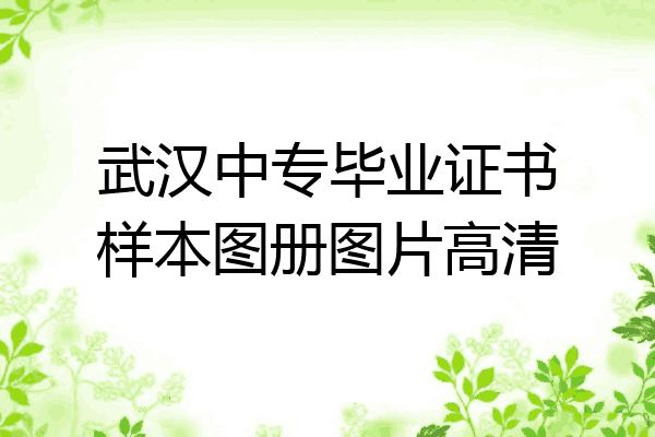 武汉中专毕业证书样本图册图片高清