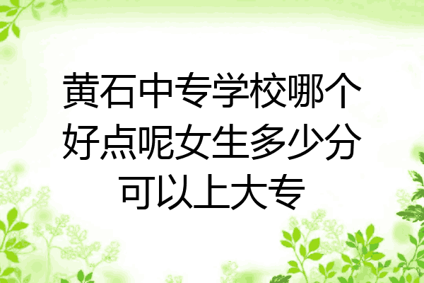 黄石中专学校哪个好点呢女生多少分可以上大专
