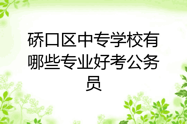 硚口区中专学校有哪些专业好考公务员