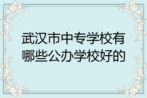 武汉市中专学校有哪些公办学校好的